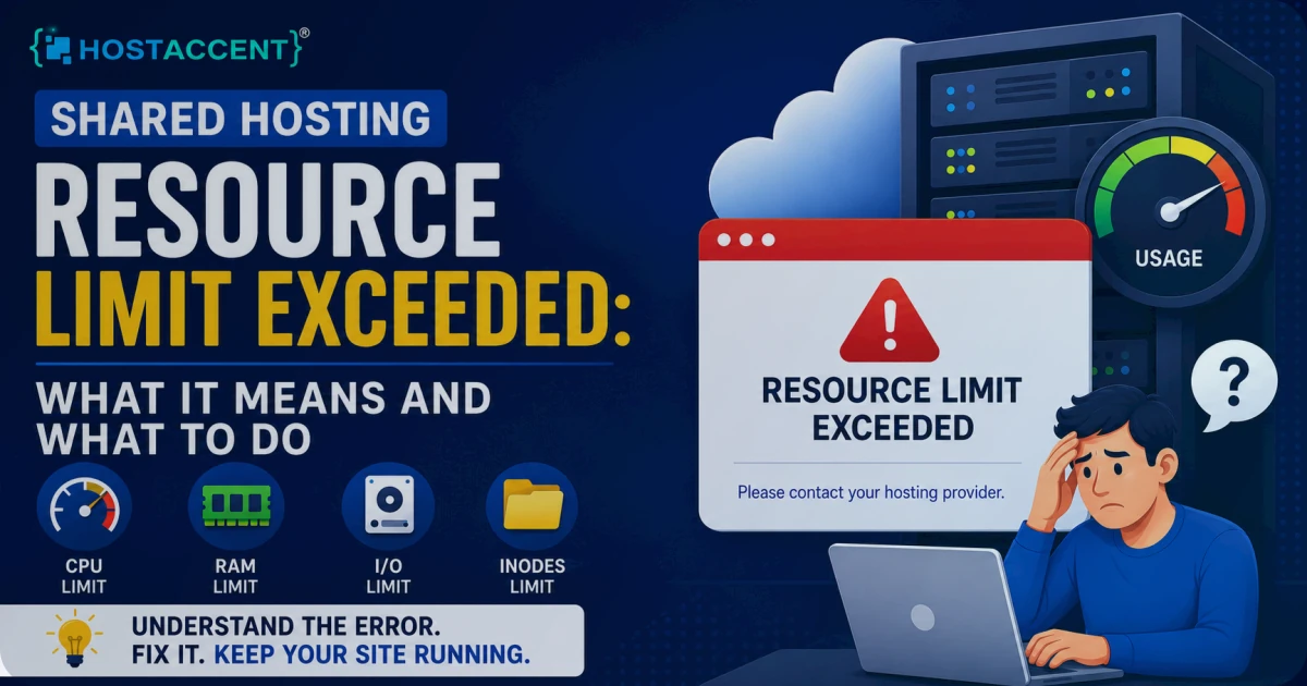 Shared Hosting Resource Limit Exceeded: Causes & Fix (2026)